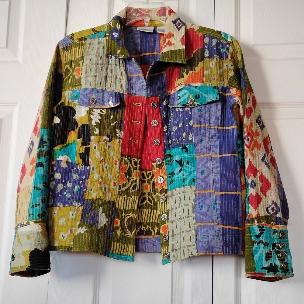 Jacket Quilted Cotton Batik Chico's  Size 1
